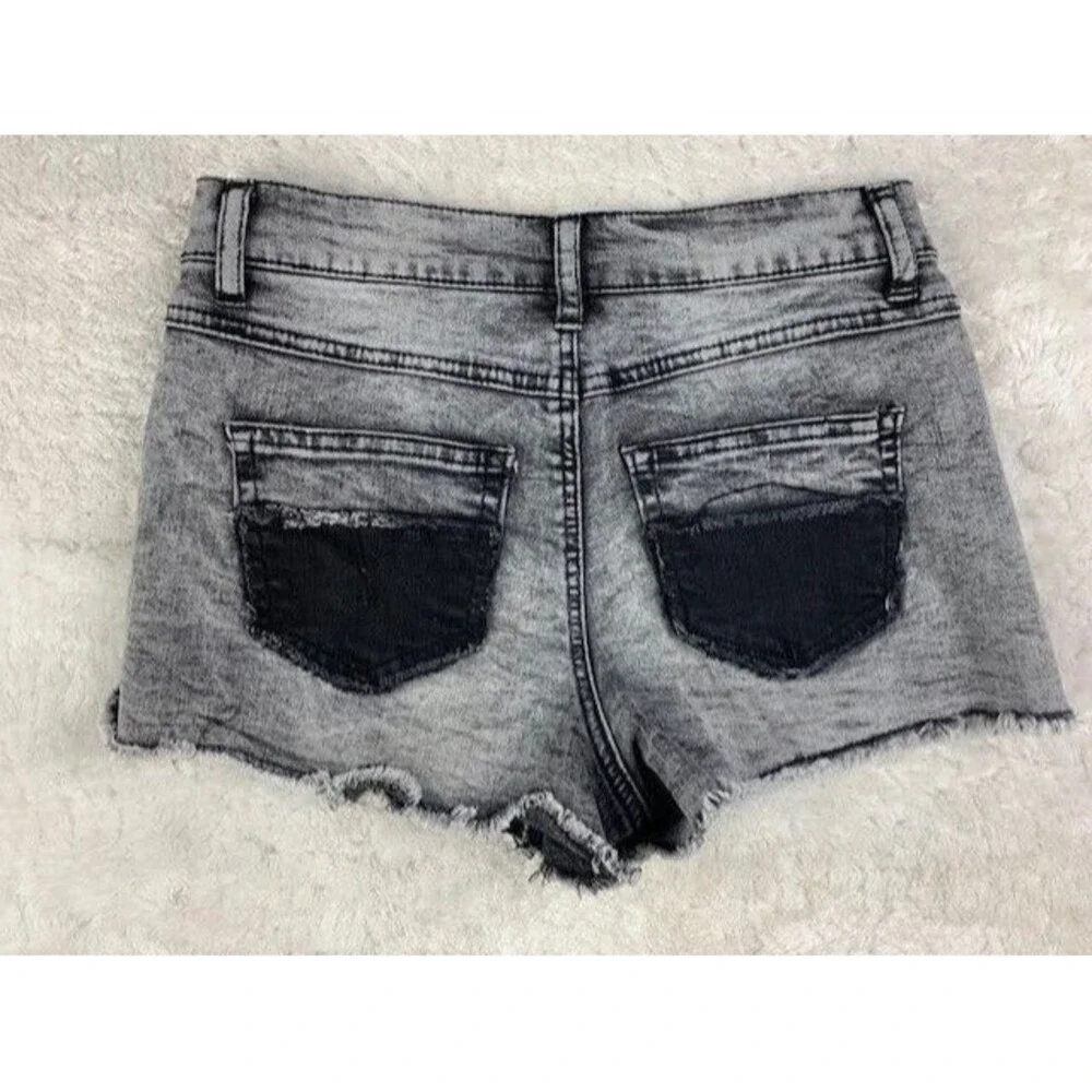 Vanilla Star Size 3 Womens Shorts Black Gray Stretch Mid Rise